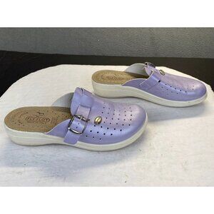 FLY FLOT Anti Shock Made in Italy,Womens Shoes,Clogs Vera Pelle,Size 38,Purple